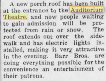 Auditorium Theatre - 02 Feb 1922 Improvements